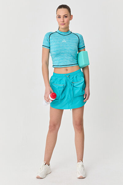 bilcee Жіноча синя парашутна міні-спідниця з шнурком і кишенями 9745