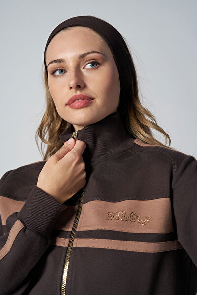 bilcee Γυναικείο Σετ Φούτερ Καφέ Μόδας με Μαλακή Υφή 4565