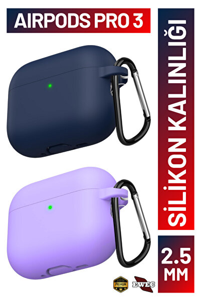 EWEC مجموعة من اثنين |   برو 3. غطاء سماعة أذن من السيليكون الفاخر باللون الأزرق الداكن والأرجواني متوافق مع نيسيل (سمك 2.5 مم)