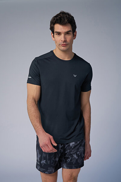 bilcee Ανδρικό μαύρο αθλητικό μπλουζάκι Active 4185