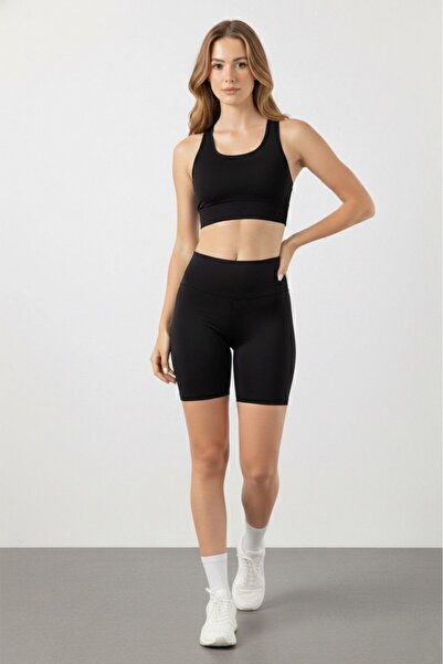 BEQA بنطلون ضيق قصير مرن عالي الخصر من قماش الغوص المريح للياقة البدنية