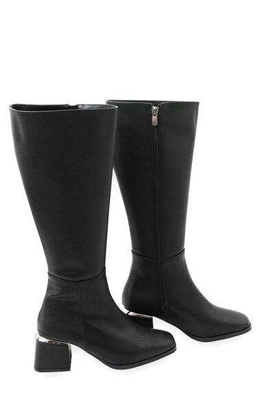 Raneel Kazançlı Alışveriş Women's knee-high square boot with side zipper