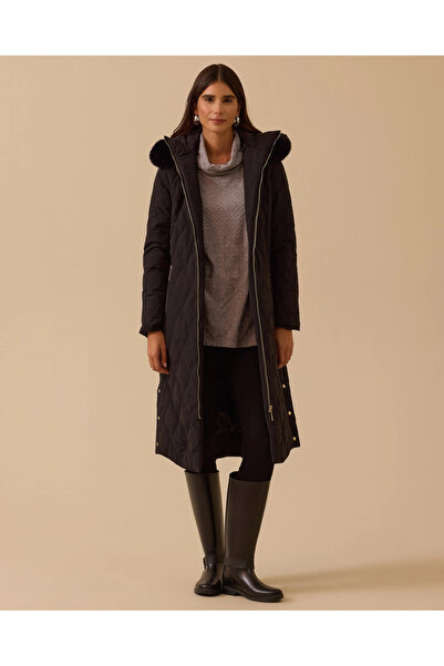 SCL Fermuarlı Kapitone Uzun Anorak Kaban