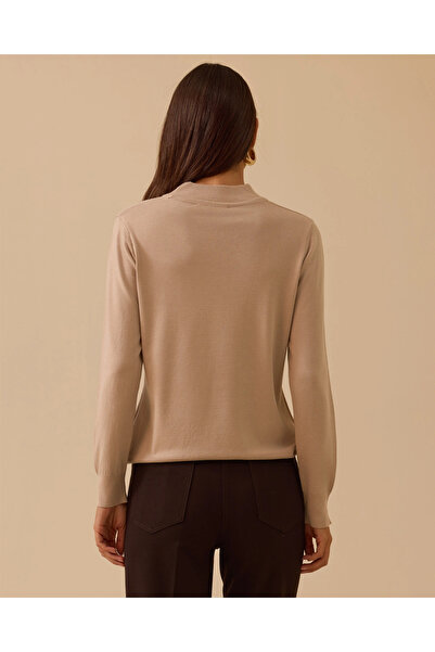 SEÇİL Half Turtleneck Basic Knit Blouse