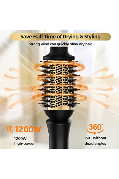 Generic Arabest Professional One Step Blow Hair Dryer with Straightener and Curling Comb Black/Brown 38cm