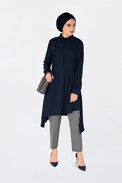 Alvina Модел 4706 Туника с асиметрична кройка и плисирани детайли