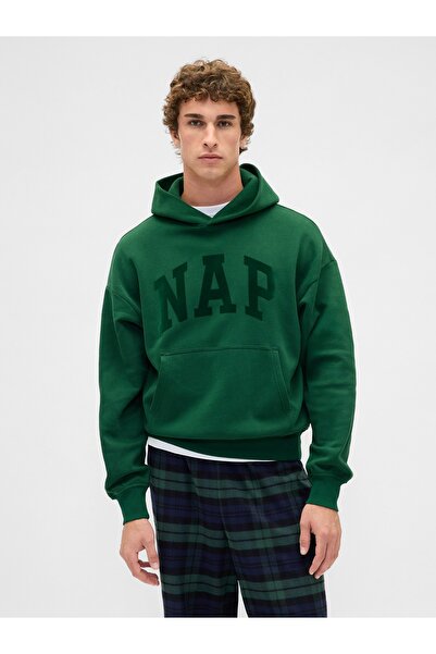 GAP Erkek Yeşil VintageSoft NAP Logo Sweatshirt