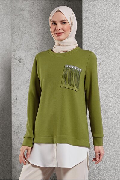 Alvina 45153 Model Garnished Tracksuit Tunic