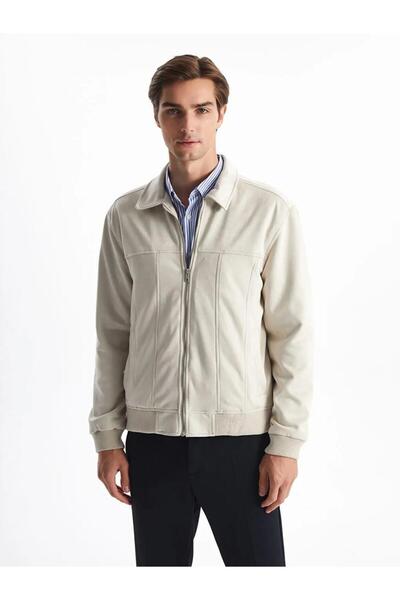 LC Waikiki معطف رجالي ذو قصة ضيقة وياقة قميص من جلد الغزال