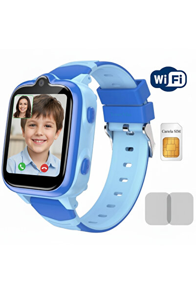 Smart Vibe Smartwatch pentru Copii 4G Video Call UltraHD MiniWATCH® eKiD21 Infinity GPS Tracking WiFi/LBS, Blue