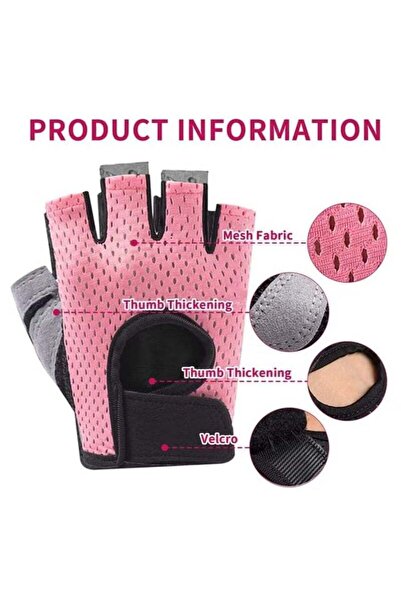 Cuken Weight Lifting Gloves, Breathable Full Palm Protection for Workout (Pink, M)