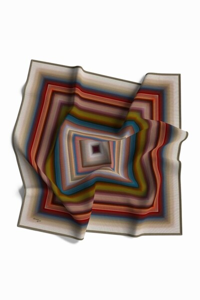 Armine Αθλητικό Κασκόλ 8237-02 Τυλίγματος Γεωμετρικό Σχέδιο ΟΥΡΑΝΙΟ ΤΟΞΟ