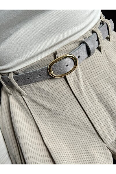 LİA KEMER Desire Ring Patterned Suede Women's Gold Buckle Belt Jacket Belt Dress Belt Trouser Belt