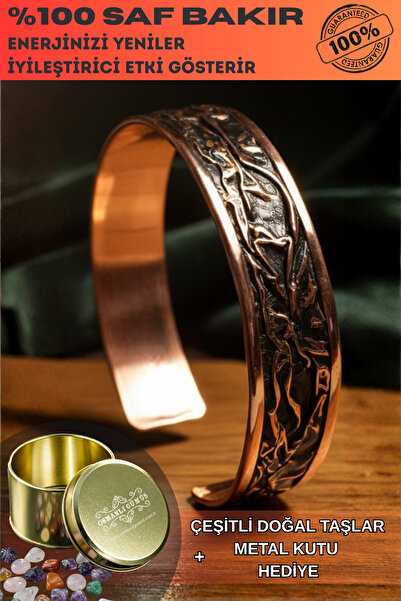 OSMANLI GÜMÜŞ Women's Copper Bracelet - Black Night Magic Model Copper Women's Bracelet