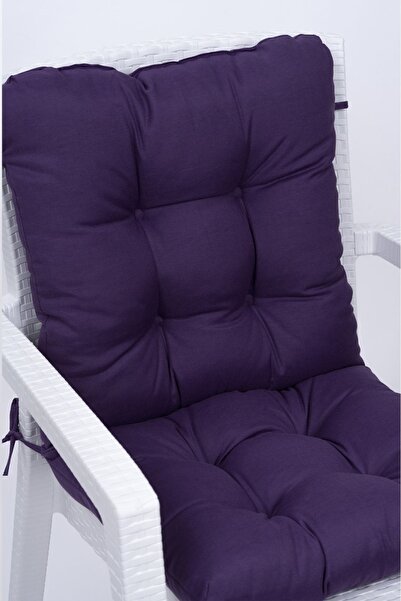 ALTINPAMUK Neva Pofidik Purple Backrest Chair Cushion with Special Stitched Laces, 44X88 cm