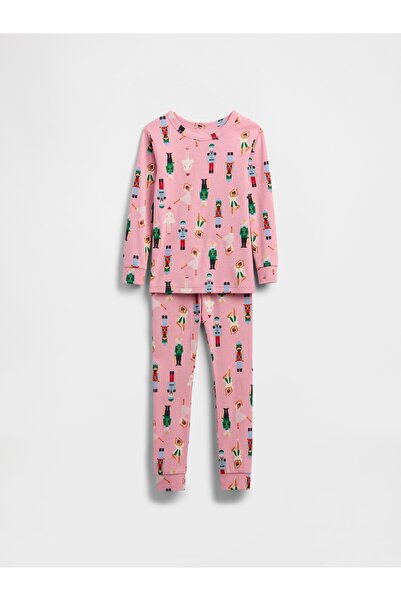 GAP Bebek Pembe %100 Organik Pamuk Holiday Pijama Takımı