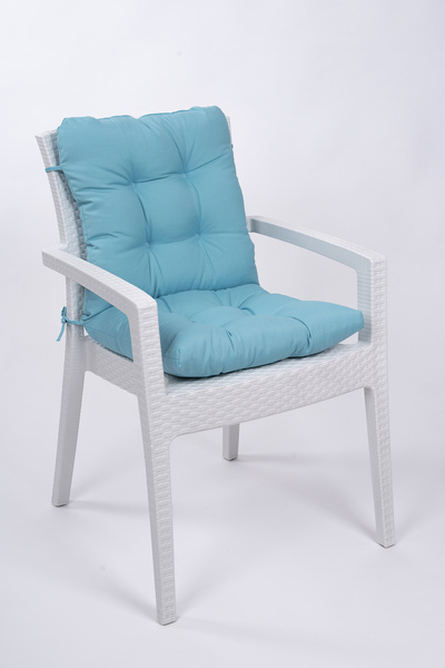 ALTINPAMUK Neva Pofidik Turquoise Backrest Chair Cushion with Special Stitched Laces, 44X88 cm