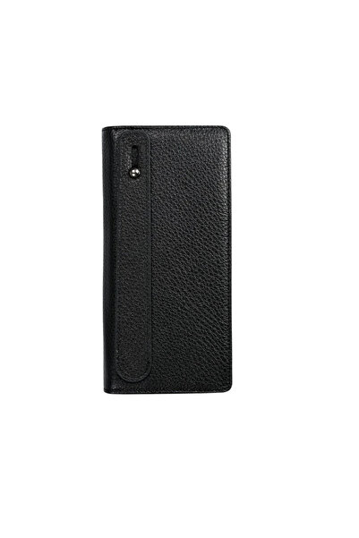 MFT Leather Design Black Leather Phone Wallet - Genuine Golden, with Phone Compartment