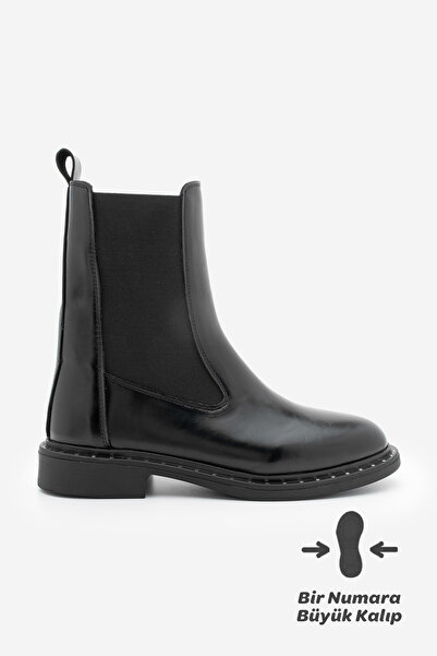 Marjin Women's Troklu Double Elastic Daily Boots Yuvin Black