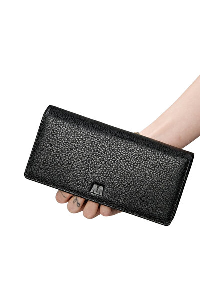 MFT Leather Design محفظة للجنسين من الجلد الطبيعي باللون الذهبي 3367 مع حجرة ...