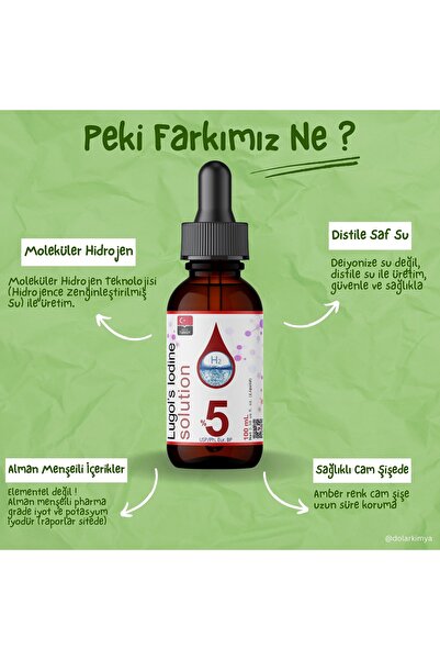 Dolar Kimya Lugol Solution 5% |   500ml |   Glass Bottle