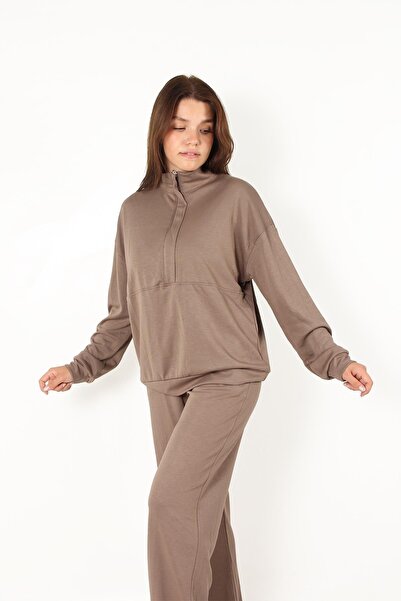 Mckanzie 25120 Half Zipper Piece Set with Stand Collar Bottom Top Set