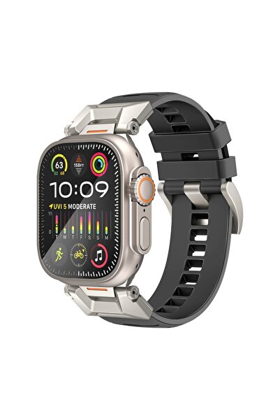 Promate سوار ساعة Apple Watch قابل للتعديل مع موصلات وإبزيم من الفولاذ المقاو...