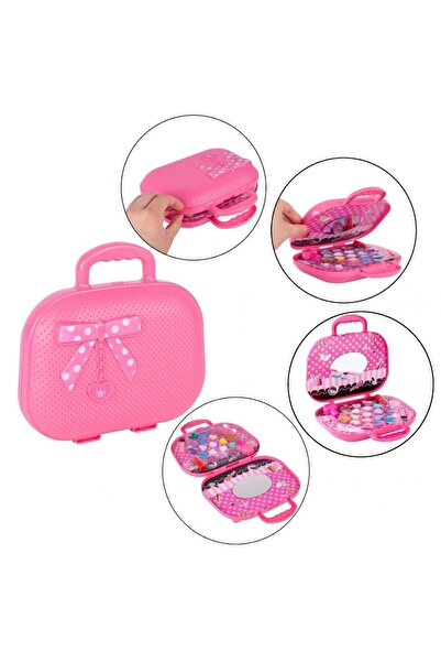 SOLTOY Jucarie set make up pentru fetite Poseta cu fundita SOLTOY®, 19 Farduri in forma de inimioara