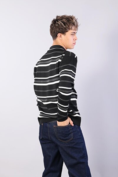 Mckanzie 34109 striped sweater with collar