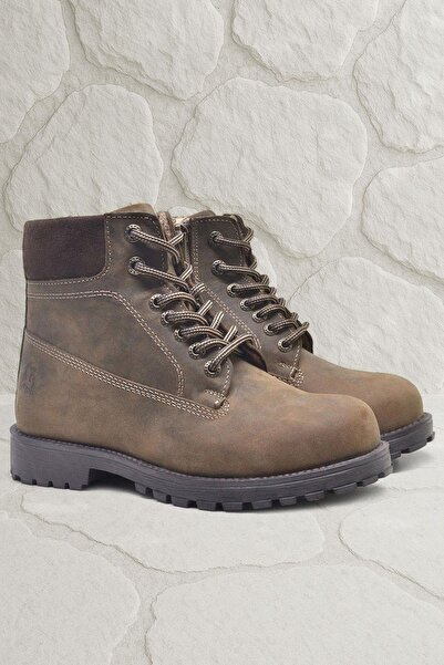 Rakerplus Neson Genuine Leather Sand Color Winter Children's Boots