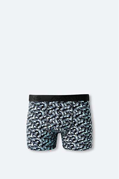 Avva Erkek İndigo Desenli Esnek Kumaş Pamuklu Regular Fit Boxer A41Y9513