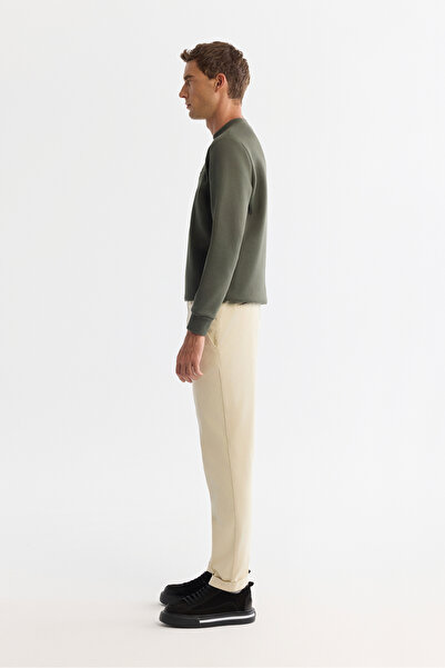 Avva Erkek Bej Yanı Lastikli Yumuşak Tuşeli Duble Paça Slim Fit Pantolon A42Y3007