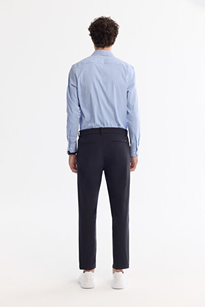 Avva Erkek Lacivert Kırışmaz Hızlı Kuruyan Lastikli Esnek Teknik Kumaş Slim Fit Pantolon A42Y3065