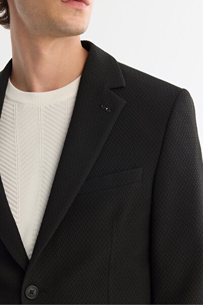 Avva Чоловічий чорний монокомірний блейзер Bi-Stretch Comfort Slim Fit піджак A42Y4011