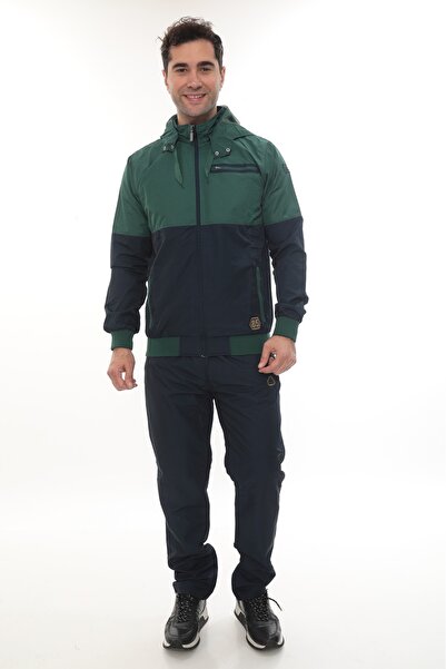 SOCCER Twill Combed Fabric Coming Out Hooded Men's Sports Tracksuit Set 4410