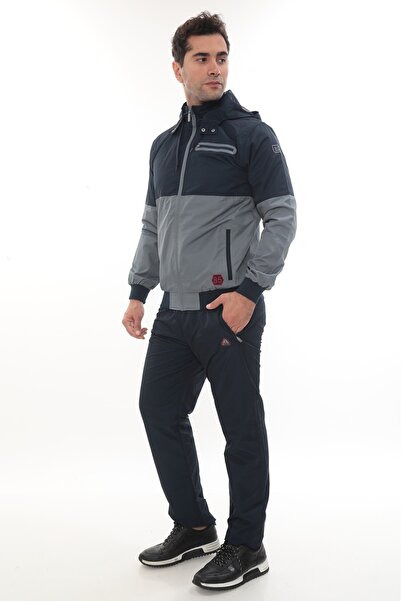 SOCCER Twill Combed Fabric Coming Out Hooded Men's Sports Tracksuit Set 4410