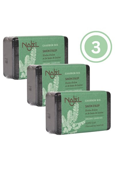 NAJEL Aleppo Soap with Organic Charcoal Purifying Soap for Face, body & hair,...