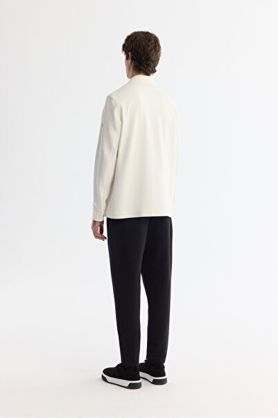 Avva Jachetă pentru cămașă pentru bărbați, albă, clasică, din jerseu de bumbac, cu guler, cu potrivire confortabilă A42Y2092