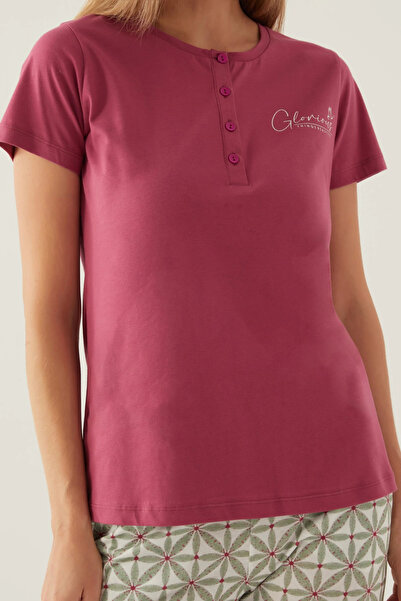 Arnetta Women's Purple Short Sleeve Pajama Set