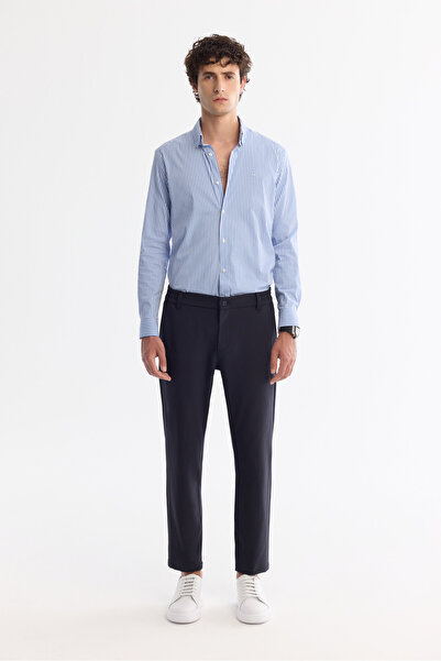 Avva Erkek Lacivert Kırışmaz Hızlı Kuruyan Lastikli Esnek Teknik Kumaş Slim Fit Pantolon A42Y3065