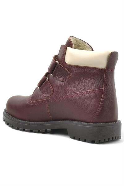Rakerplus Neson Genuine Leather Claret Red Velcro Children's Boots