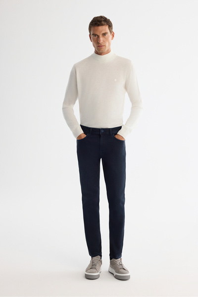 Avva Чоловічі сині джинси з ефектом старіння Overdy Berlin Slim Fit Jean Pantolon A42Y3523