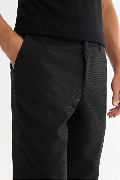 Avva Erkek Siyah Yandan Cepli Bi-Stretch Slim Fit Pantolon A42Y3212