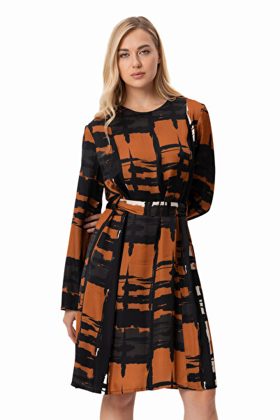 LADYNESS Kemer Detaylı Cepli Midi Boy Elbise