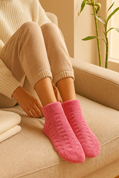 Socketta Women's Soft Textured Stitch-Free Patterned Towel Booties Socks – Premium Set of 6 Different Colors