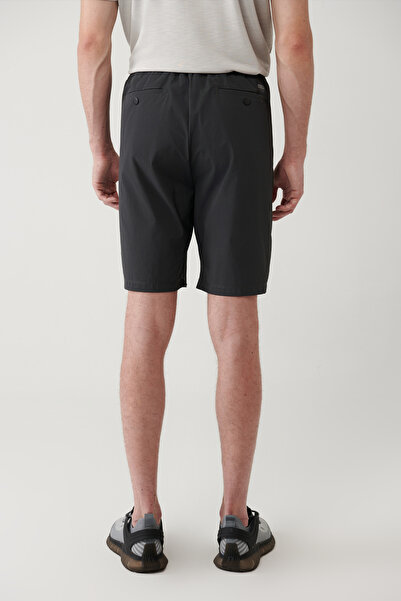 Avva Erkek Antrasit Beli Lastikli Bağcıklı Su İtici Bi-Stretch Relaxed Fit Şort A41Y3635