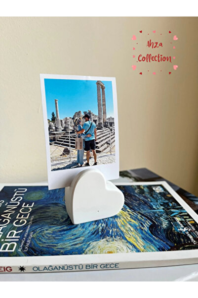 Ahza collection Kalp Notluk, Fotoğraf Ve Kart Tutucu, Not Tutucu Düğün Isim T...