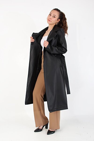 Mckanzie 2238 Belted Leather Overcoat