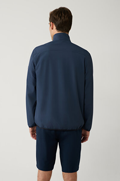 Avva Чоловічий синій піджак з прямим коміром, підкладкою з сітки та водовідштовхувальним застібкою-блискавкою Comfort Fit A41Y6012