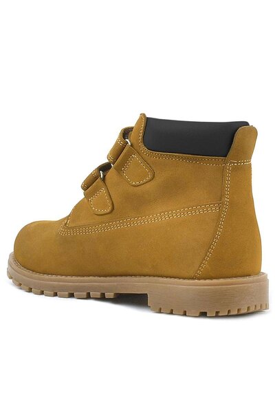 Rakerplus Neson Genuine Leather Mustard Yellow Velcro Kids Boots